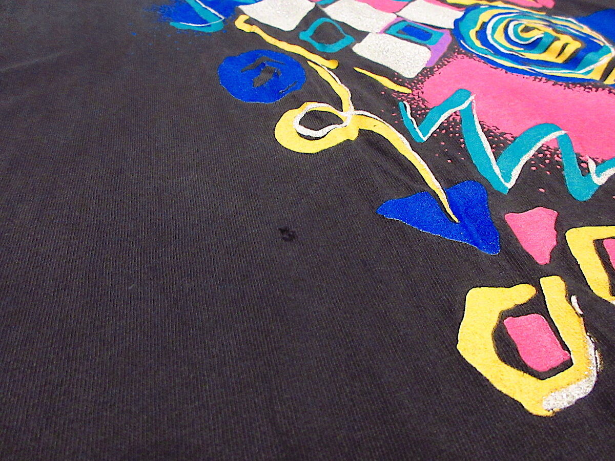 ビンテージ90's○Spring FordコットンアートプリントTシャツ黒