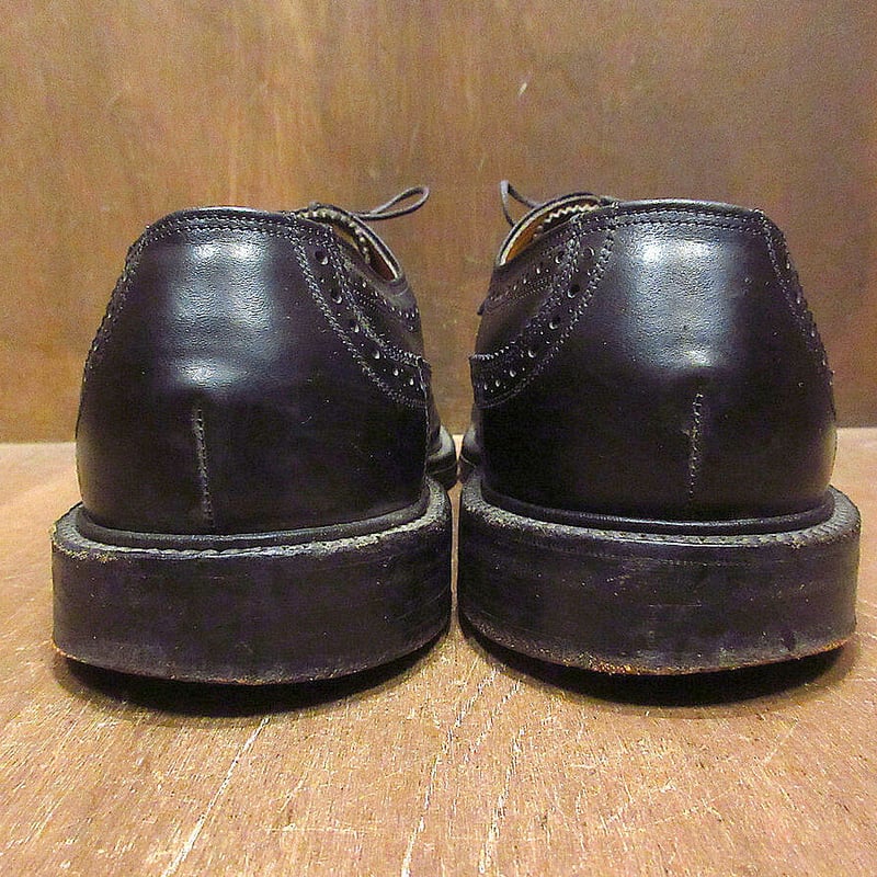Florsheim ヴィンテージ レザーシューズ ウイングチップ黒 10EEE Florsheim ヴィンテージ レザーシューズ ウイングチップ黒 10EEE