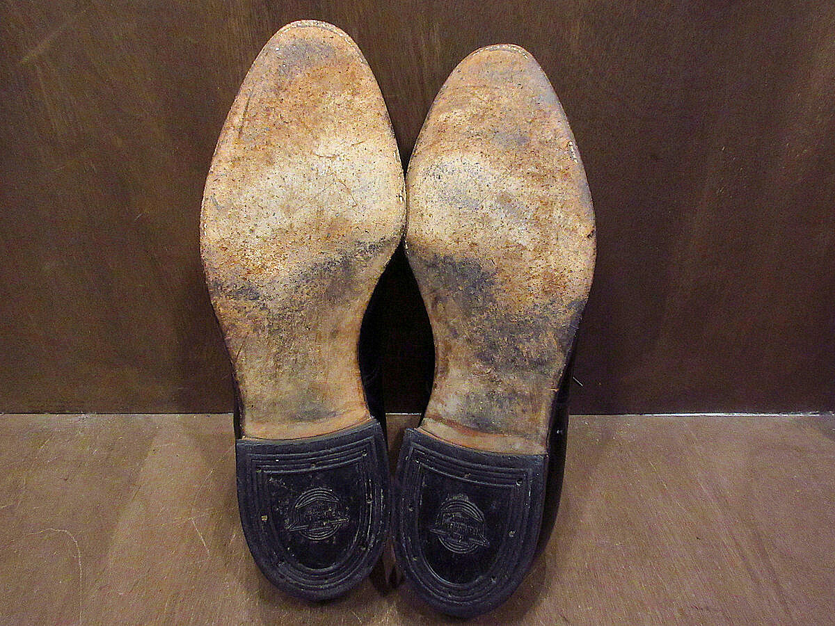 ビンテージ40's50's○FLORSHEIM内羽根式キャップトゥシューズ黒size 11