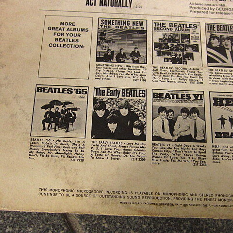 THE BEATLES○Yesterday And Today Capitol Records