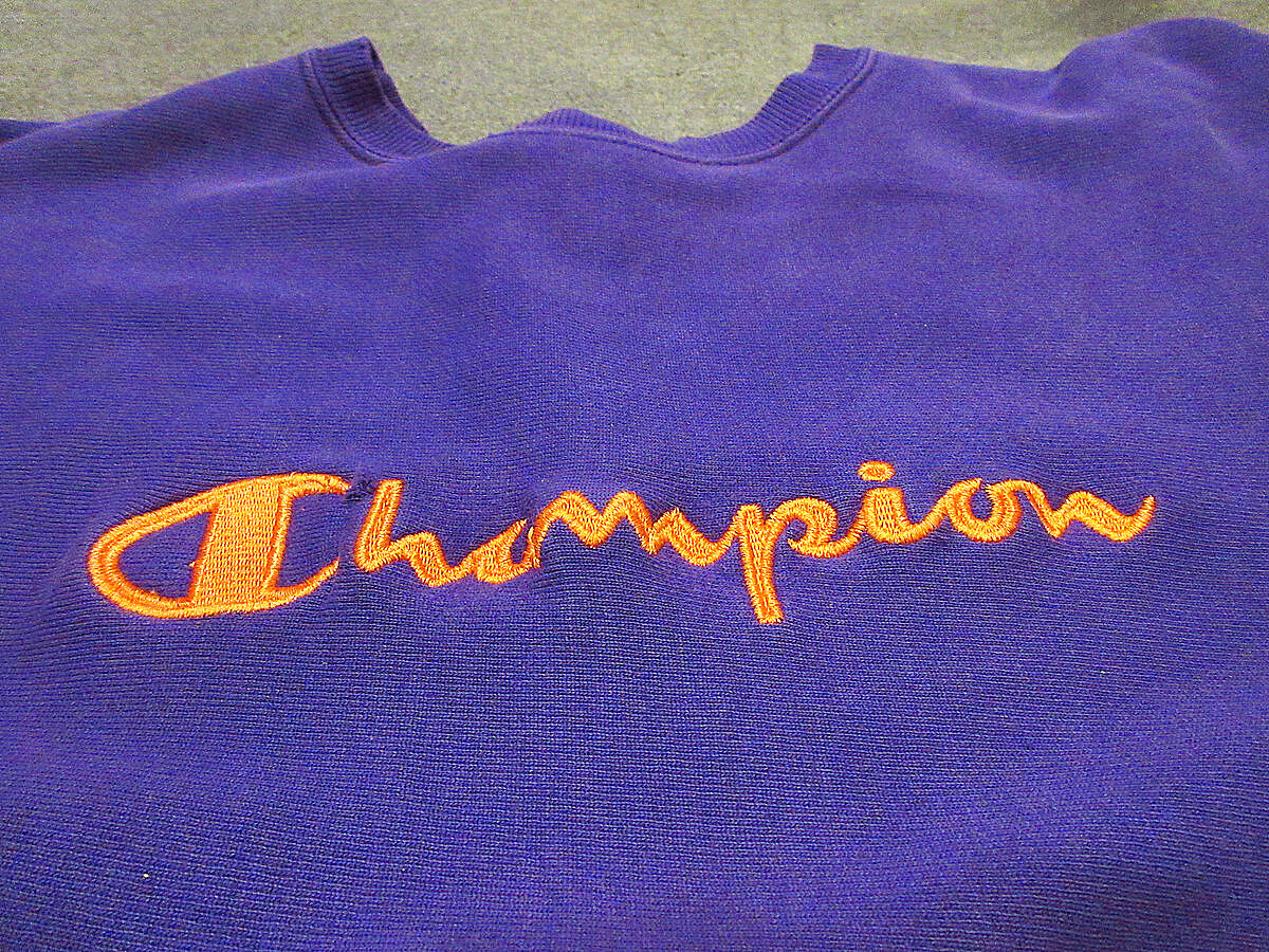 ビンテージChampion テニスロゴ スウェット M オレンジ OUTLET