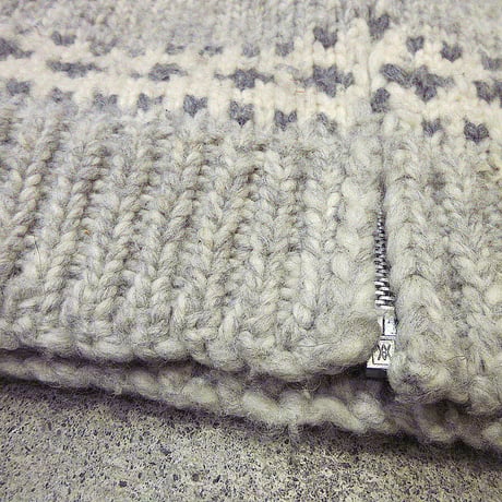 ビンテージ70’s●ノルディックラグランカウチンセーター●221224s3-m-cow 1970sジップアップショールカラーニットカーディガン