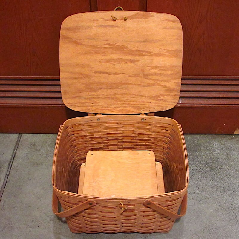 ビンテージ90's○LONGABERGER BASKETSピクニックバスケット○220511i