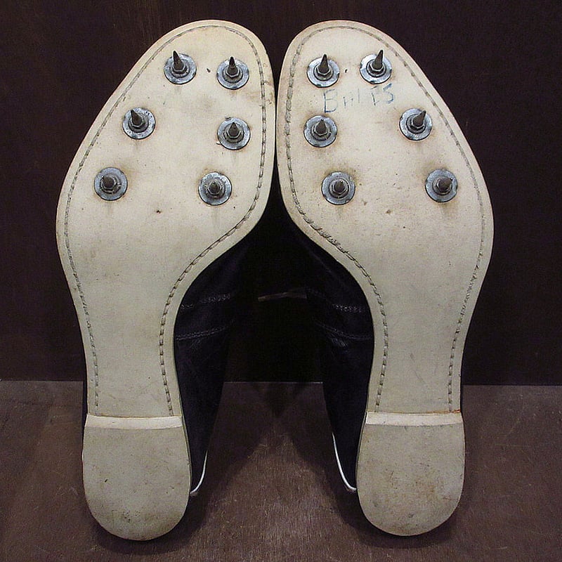 ビンテージ~60's○Wilsonレザーベースボールスパイク黒size 10 ビンテージ~60's○Wilsonレザーベースボールスパイク黒size 10