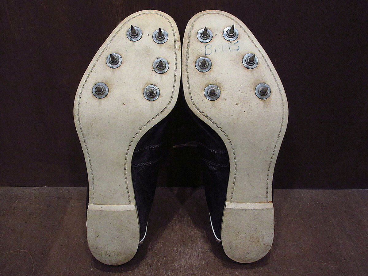 ビンテージ~60's○Wilsonレザーベースボールスパイク黒size 10