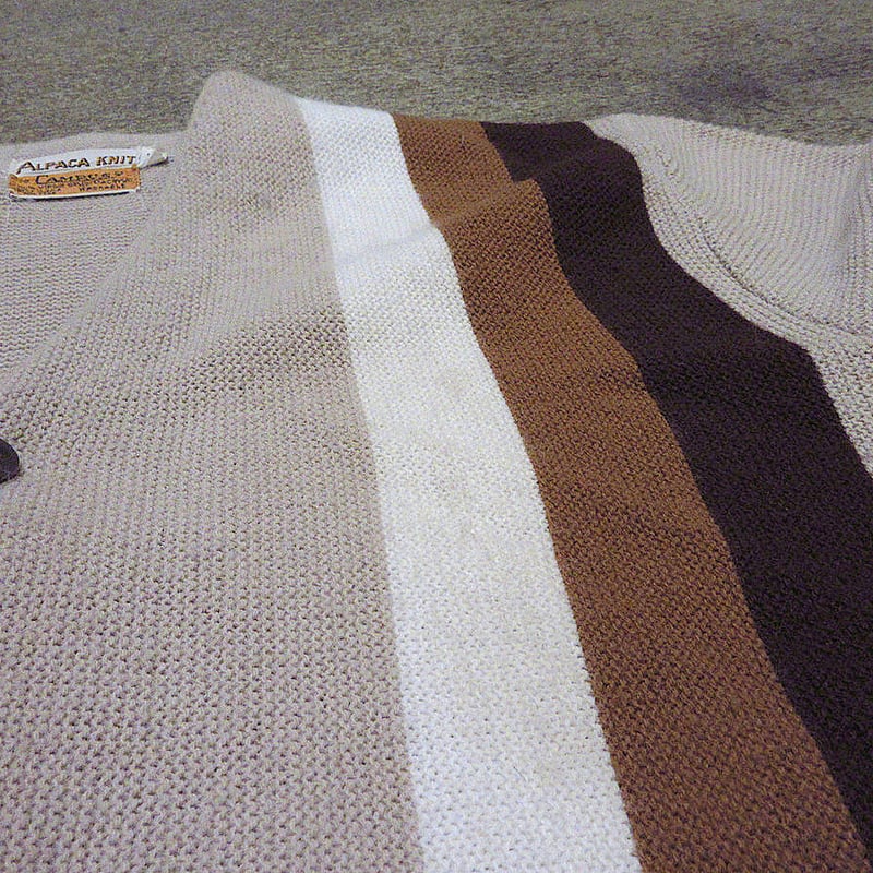 ビンテージ70's○CAMPUSライン入りアルパカニットカーディガン