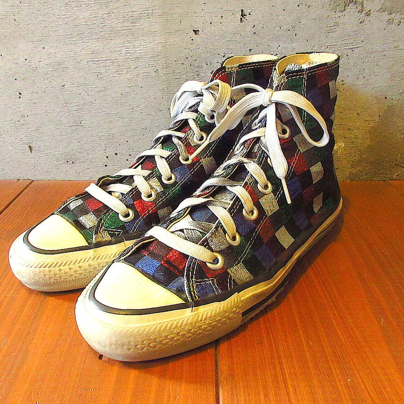 ビンテージ80's○CONVERSEオールスターHIラメチェッカーsize 8○230811k...