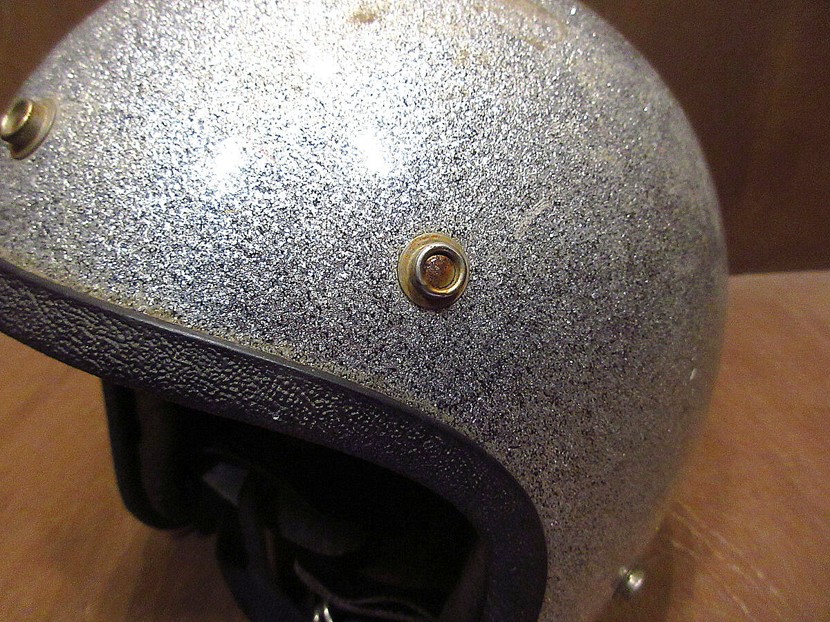ビンテージ70's○MONARCH X1001ジェットヘルメットメタリックシルバー