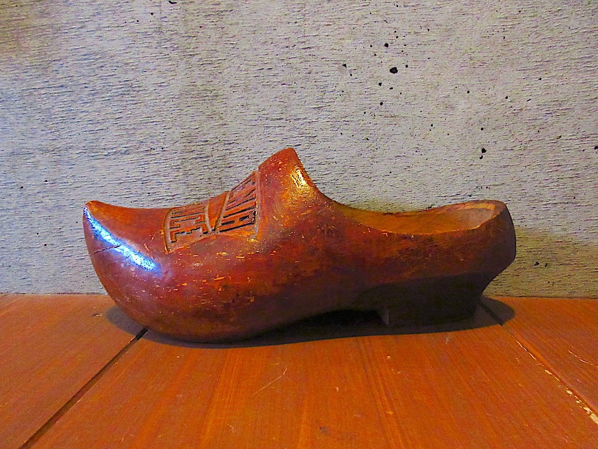 フランスヴィンテージ ビンテージ40's○フランススーベニアウッドシューズ○250825z6-m