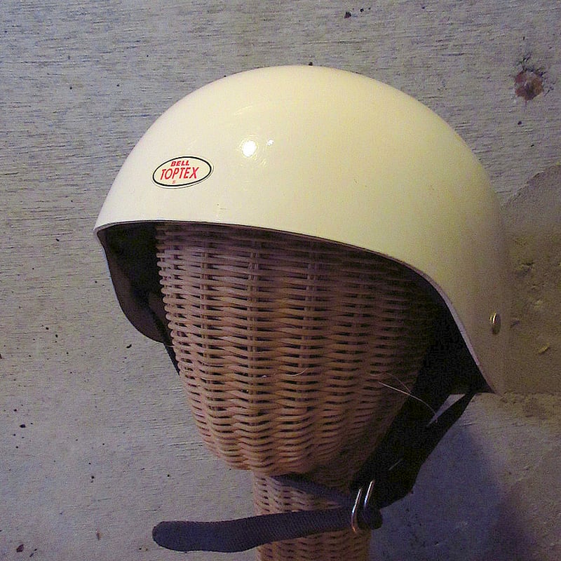 ビンテージ60's○BELL TOPTEXハーフヘルメット白○250504j1-hlmtバイク