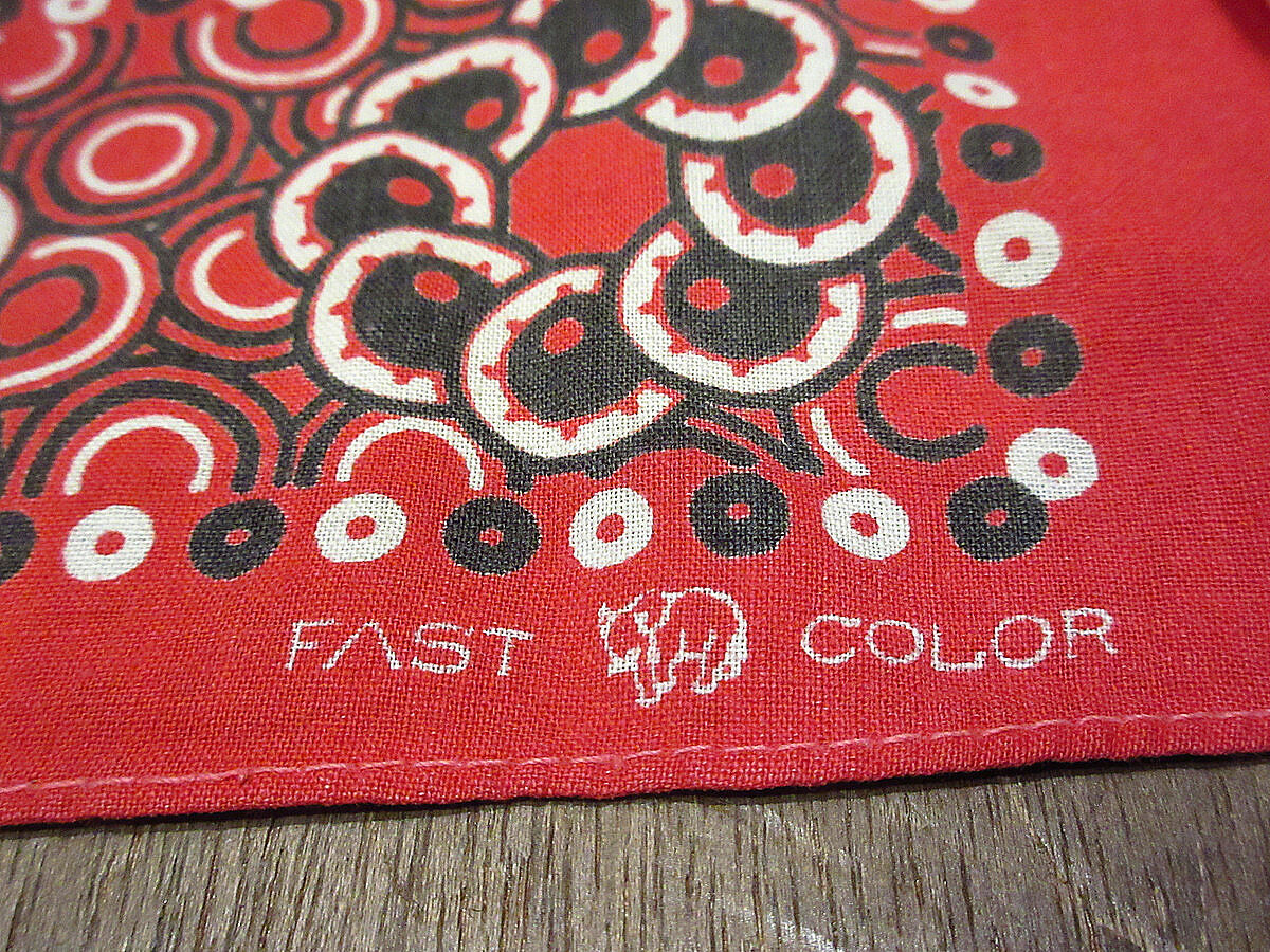 希少 40s 50s 下鼻 ゾウ 片耳 ドット バンダナ FAST COLOR