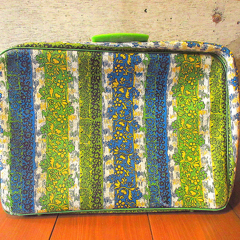 ビンテージ70's○レトロ花柄トランクケース○240531k7-bag-trk ビンテージ70's○レトロ花柄トランクケース○240531k7-bag-trk