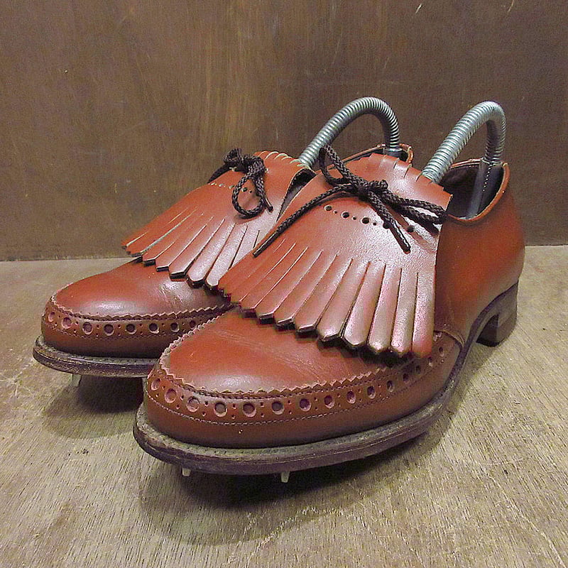 ビンテージ40's50's○シューキルト付きレザーUチップゴルフ ビンテージ40's50's○シューキルト付きレザーUチップゴルフ