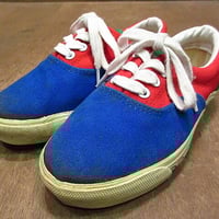 ビンテージ80's●ZOOキッズスリートーンデッキシューズ●201012n6-k-snk 1980s子ども用靴キャンバススニーカー