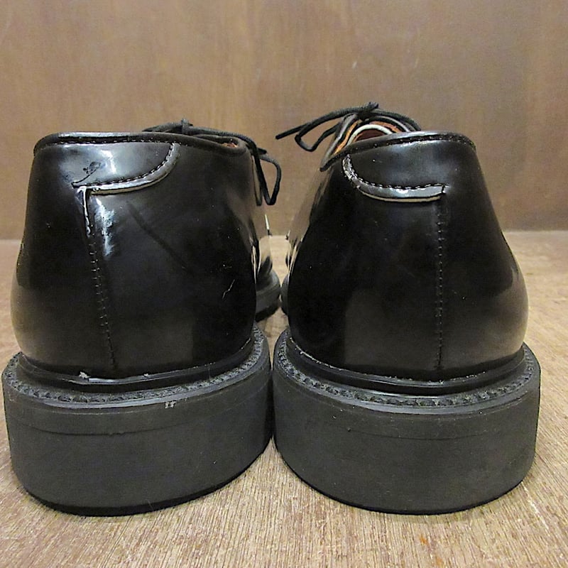 ビンテージ○DEADSTOCK BATESプレーントゥシューズ黒size 8 1/2○2510