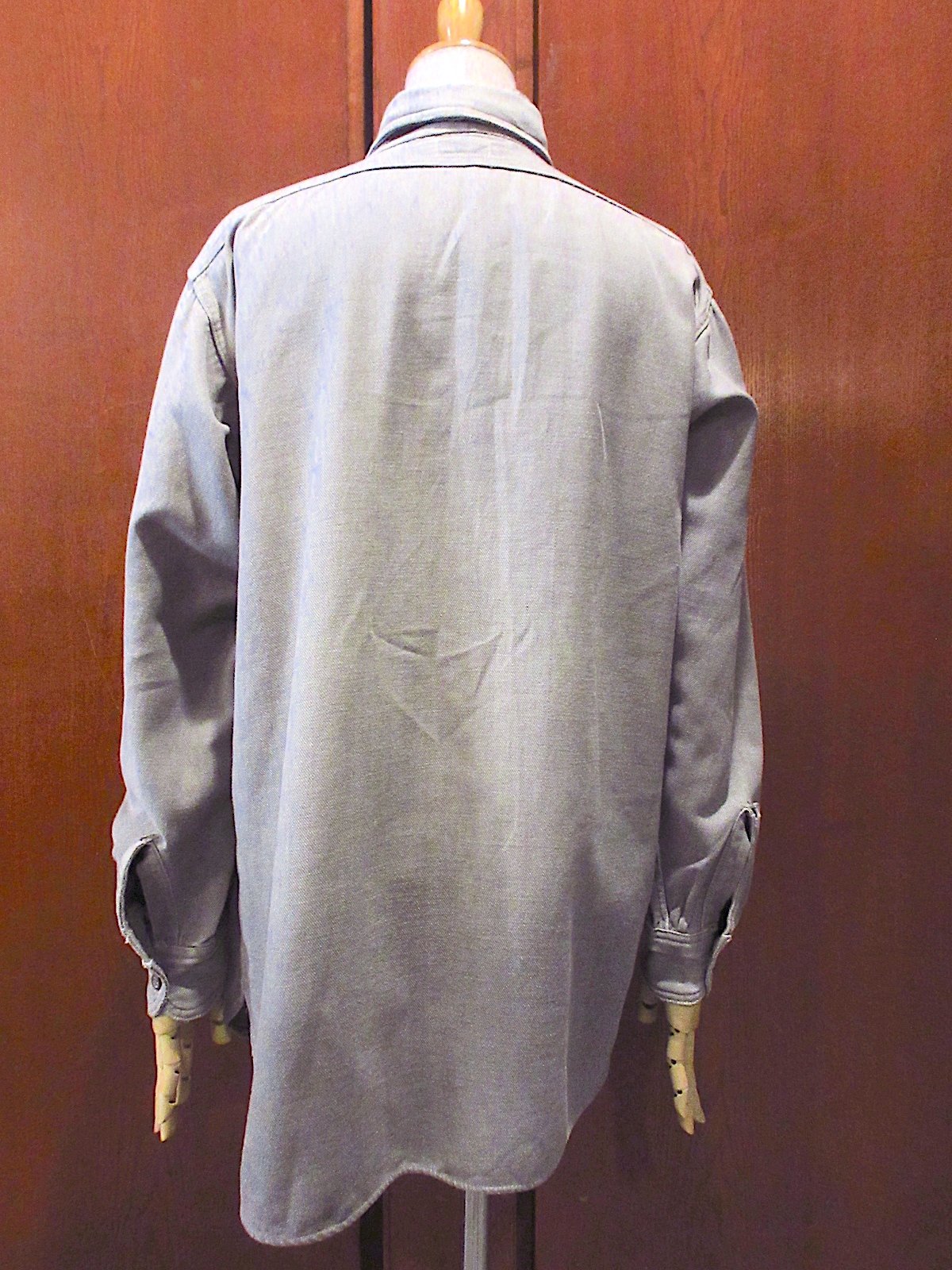 40s PILGRIM ピルグリムマチ付き vintageヴィンテージネルシャツ ビンテージ40's○Pilgrimマチ付きコットンヘビーネルシャツグレー