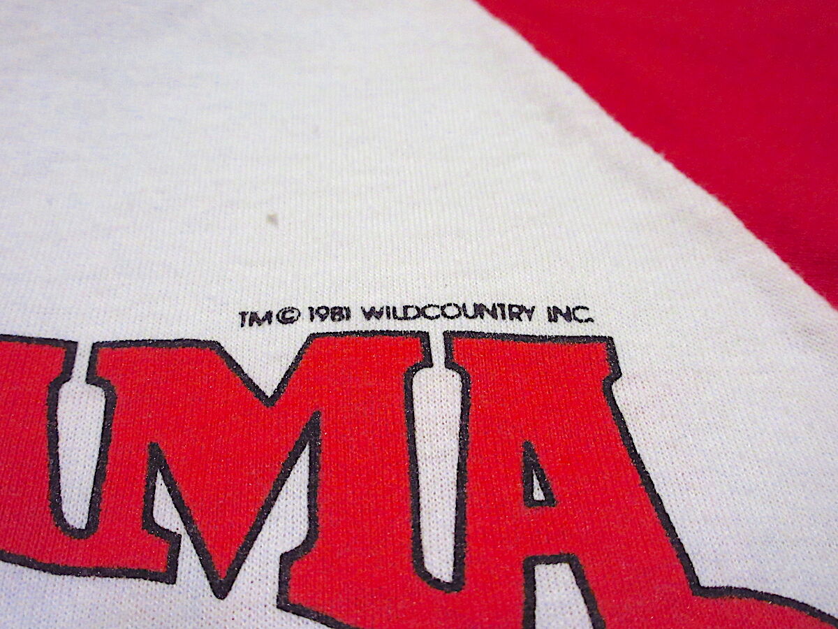 80sラグランTシャツALABAMAバンド84 ビンテージ80's○ALABAMAキッズ両面プリントラグランツアーTシャツ赤