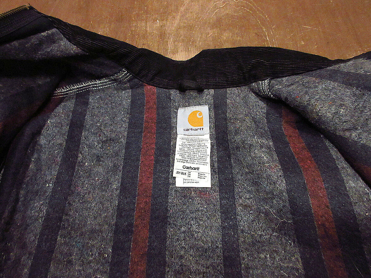 Carhartt裏地ブランケットデトロイトジャケット黒size 38 Regular○2310...