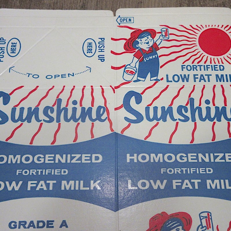 ビンテージ60's○DEADSTOCK Sunshineミルクカートン○260111z6-ot