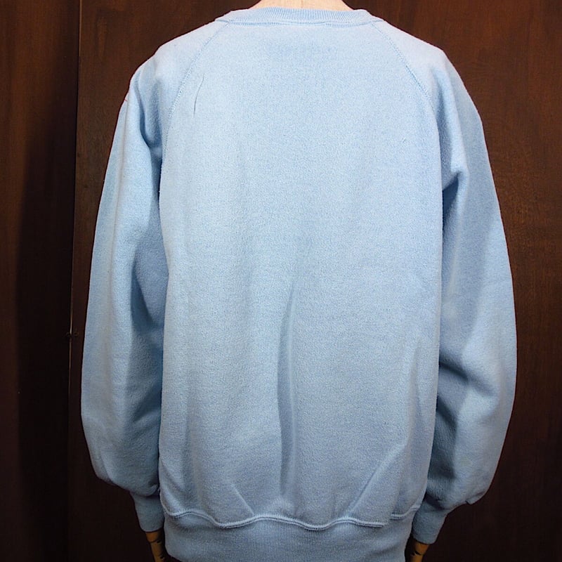 ビンテージ80's90's○BASSETT WALKERアートプリントスウェット水色Size