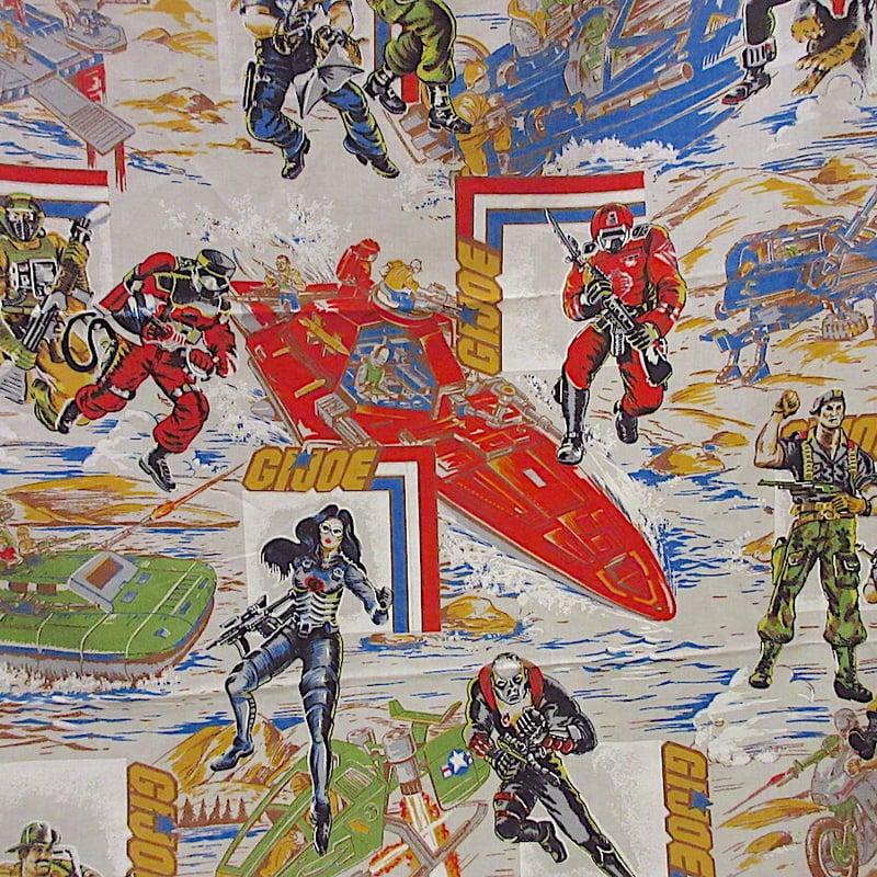 ビンテージ80's○G.I.JOE総柄ベッドシーツsize 238cm×167cm
