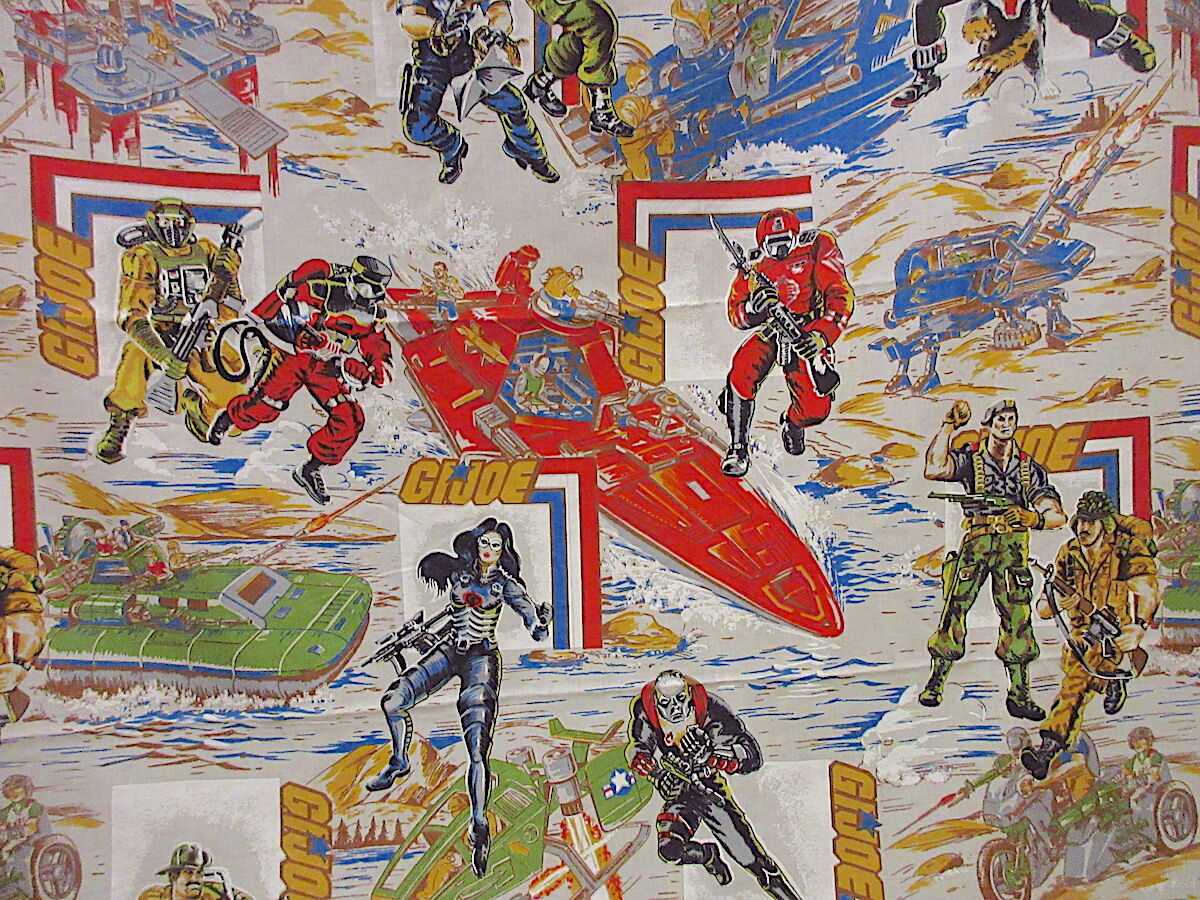 ビンテージ80's○G.I.JOE総柄ベッドシーツsize 238cm×167cm○21082