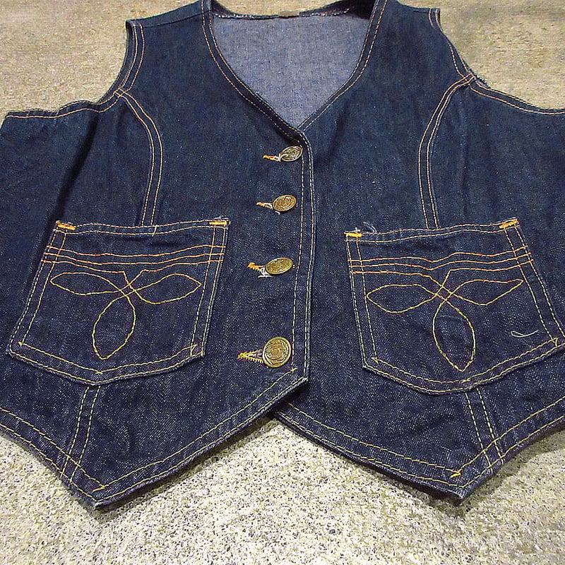 新品　アントゲージ　デニムビスチェ　ベスト　ヴィンテージ色 新品 アントゲージ デニムビスチェ ベスト ヴィンテージ色