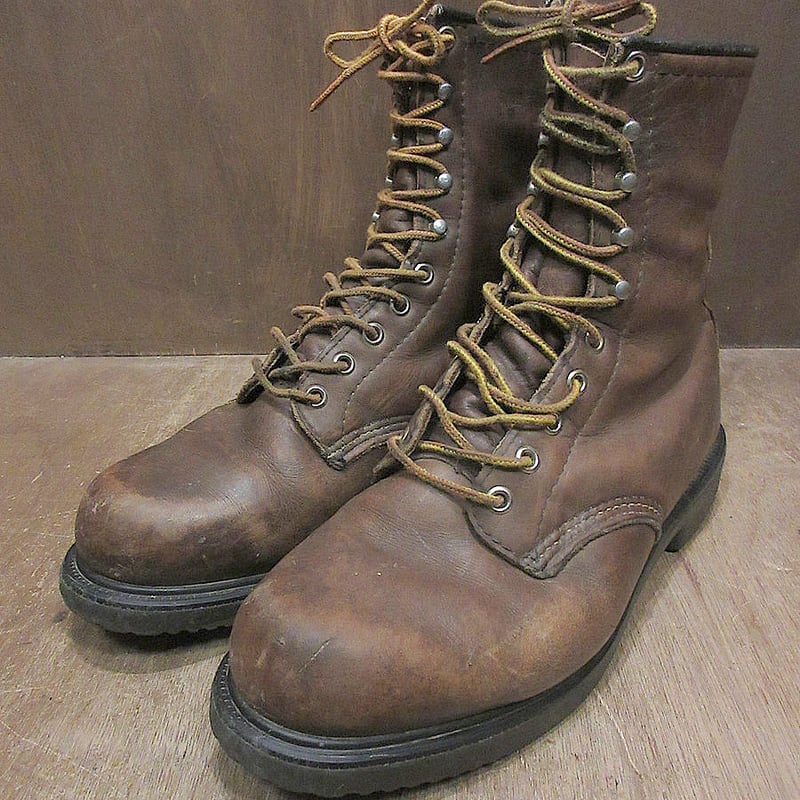 ビンテージ80's○RED WINGレザーワークブーツ茶○250603j7-m-bt-27cm