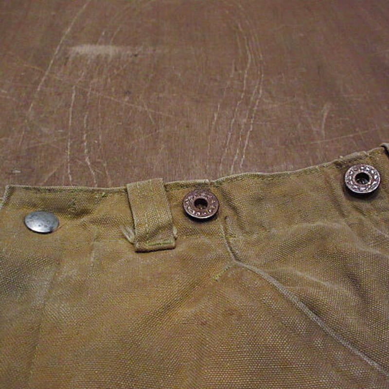 ビンテージ~30's○ボタンフライダックオイルドロガーパンツW79cm