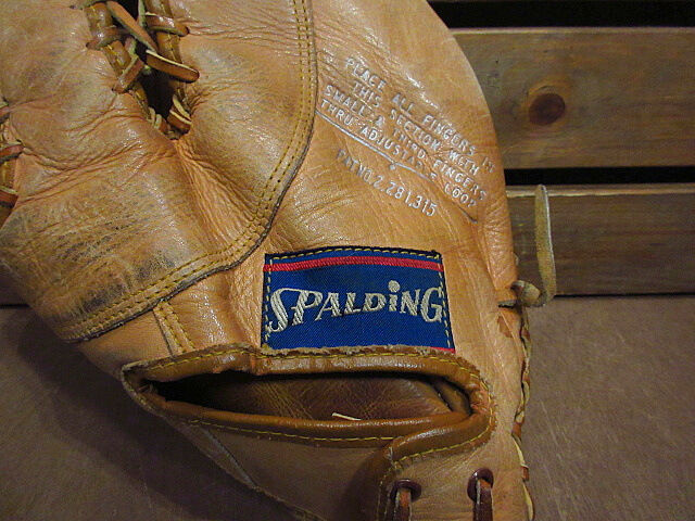 ビンテージ40's○SPALDING Trapper Modelレザーベースボール