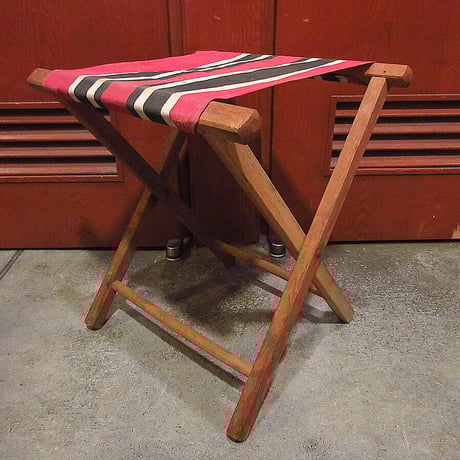 ビンテージ~70's●ストライプアウトドアフォールディングチェア●210711r8-chr折り畳み椅子イスキャンプ雑貨