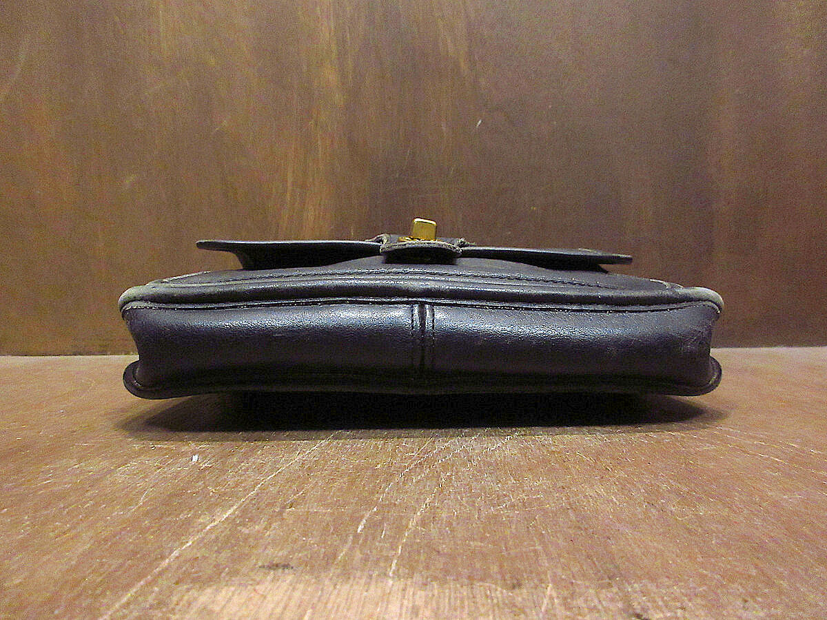 ビンテージ○オールドコーチ2WAYレザーショルダーバッグ黒○220107s7