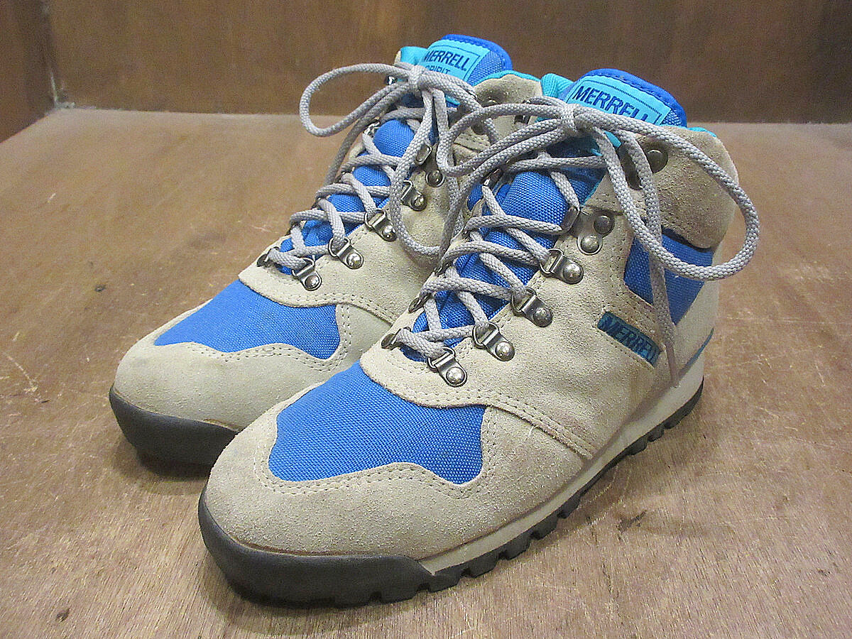 MERRELL - ビンテージ MERRELL トレッキングブーツ 良い味 グレー×紺 レディース W40 25cm Z850 ビンテージ80's○DEADSTOCK MERRELLレディーススウェード