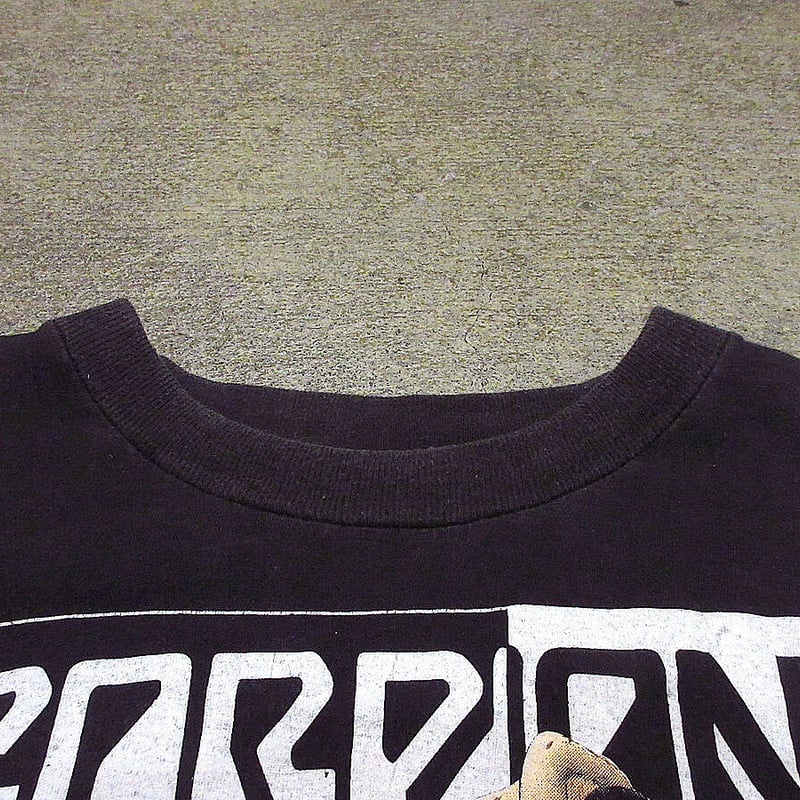 90s SCORPIONS バンT ひきちぎっ 半袖ツアーTシャツ バックプリント グレー 