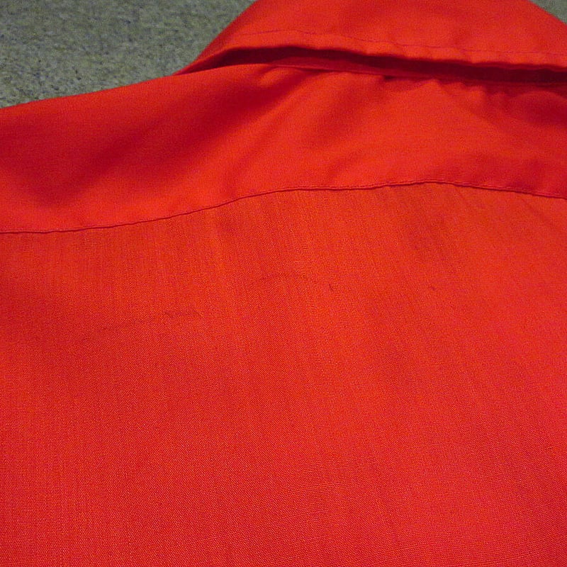 ビンテージ70's○L&M Fashionsフリルドレスシャツ赤size L5○230514i...