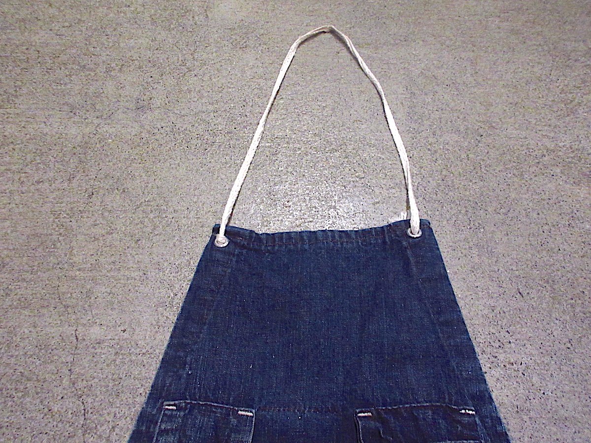 ビンテージ40's50's○耳付きデニムワークエプロン○241111z6-apr