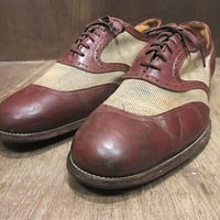 ビンテージ40's○レザーボウリングシューズ黒8○201105n2-m-oshs-26cm 1