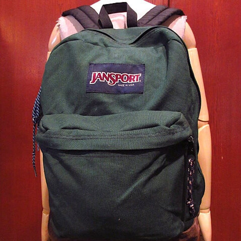 MADE IN U.S.A. JANSPORTボトムレザーナイロンバックパック緑○201207