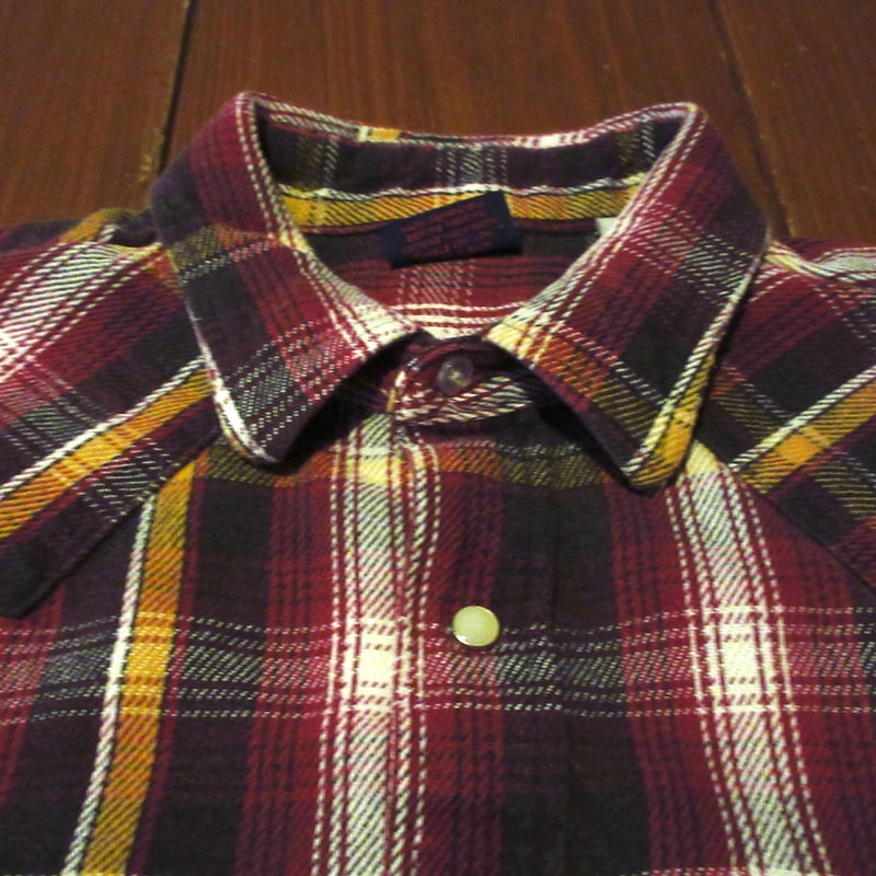 ビンテージ80's○FIVE BROTHER DAKOTAチェックウエスタンネルシャツsize