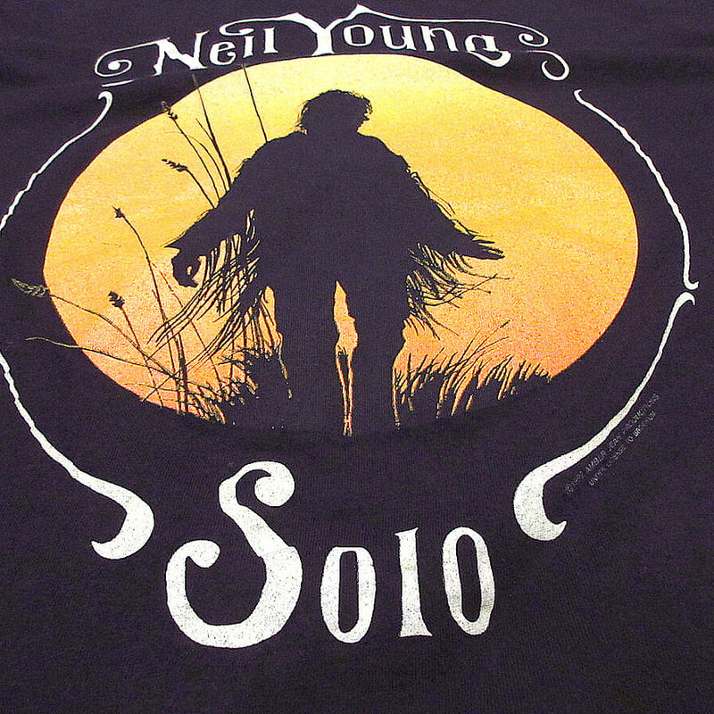 ビンテージ90's○NEIL YOUNG SOLO 1992年ツアーTシャツ黒size L○2