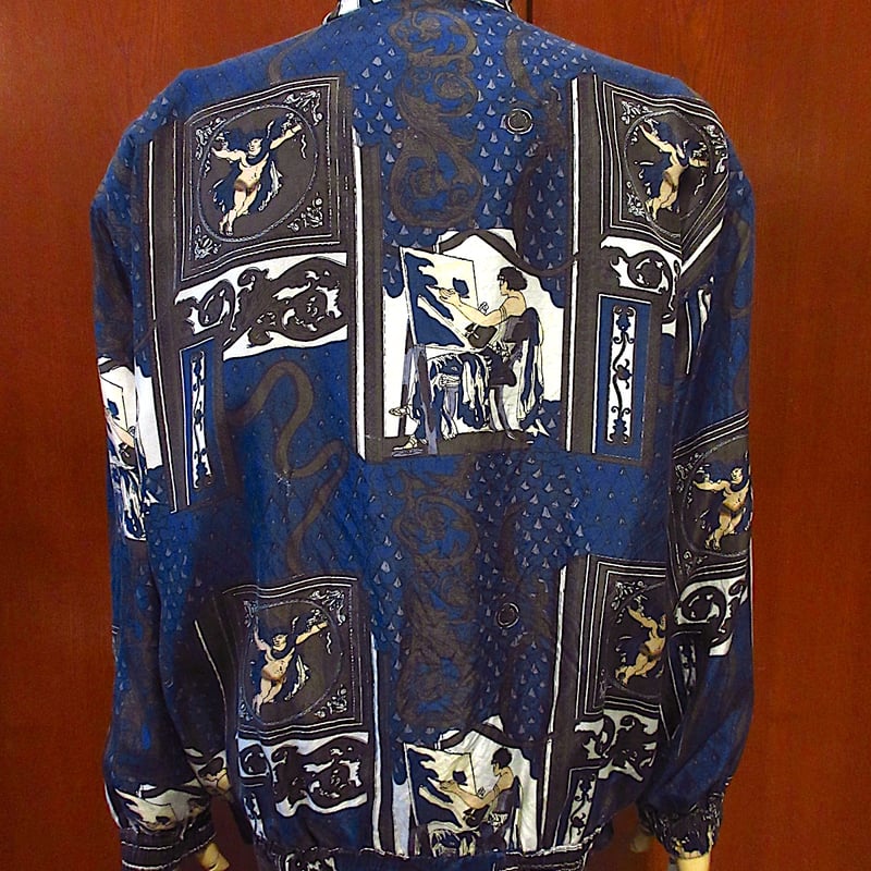 1311 CINTHIA 総柄シルクジャケット 40 イタリア製　ヴィンテージ 1311 CINTHIA 総柄シルクジャケット 40 イタリア製 ヴィンテージ