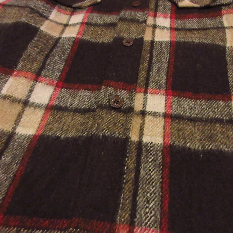 ビンテージ70's80's○DEADSTOCK BrewsterチェックウールCPOシャツジャ