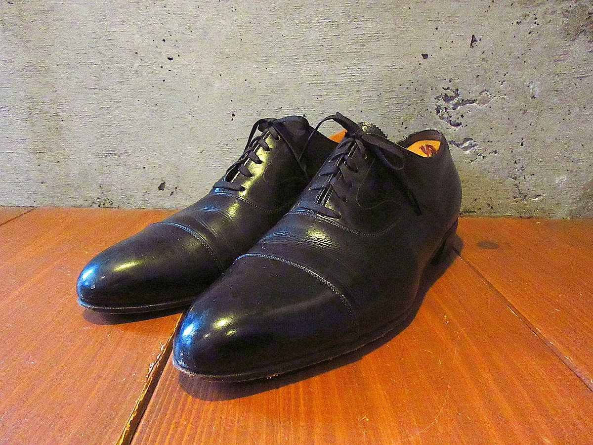 ビンテージ60's○FLORSHEIM内羽根式ストレートチップシューズ黒