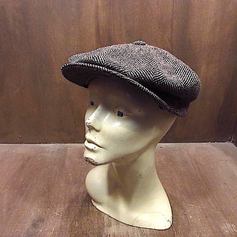 ビンテージ80's○Eddie Bauer耳当て付き8パネルツイードキャスケット