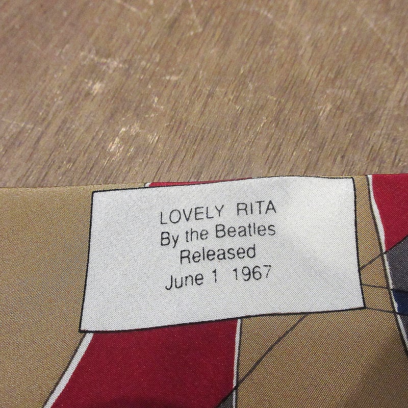 ビンテージ90's○THE BEATLES LOVELY RITAアートプリントシルク ビンテージ90's○THE BEATLES LOVELY RITAアートプリントシルク