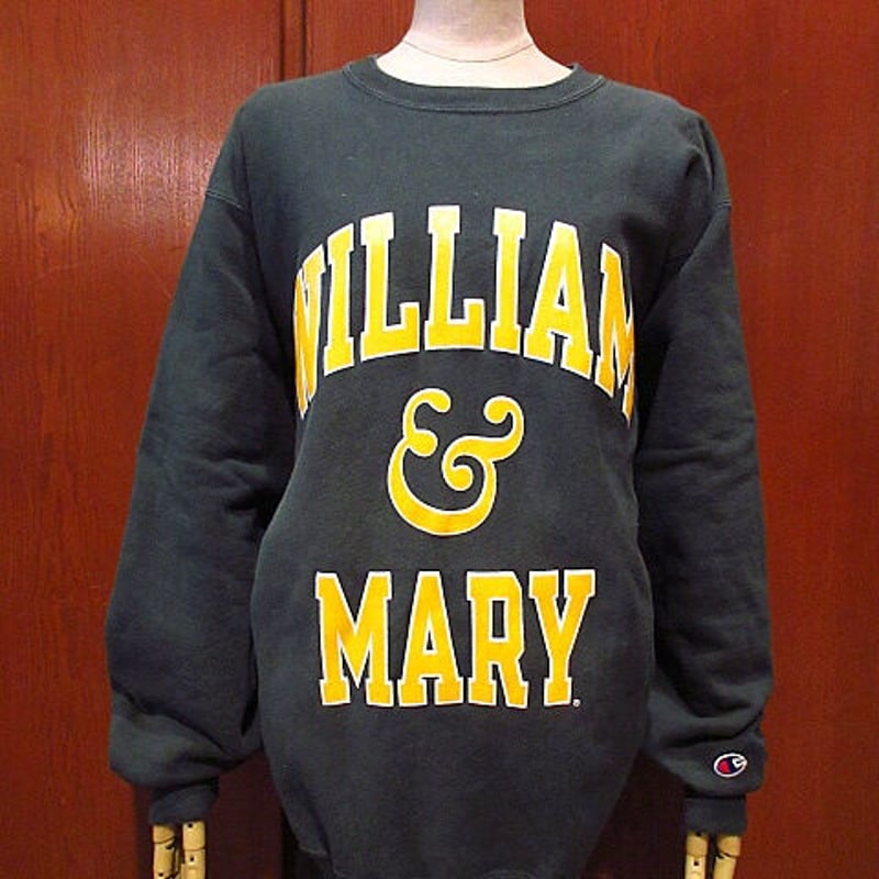 ビンテージ○Champion WILLIAM & MARYリバースウィーブスウェット深緑 