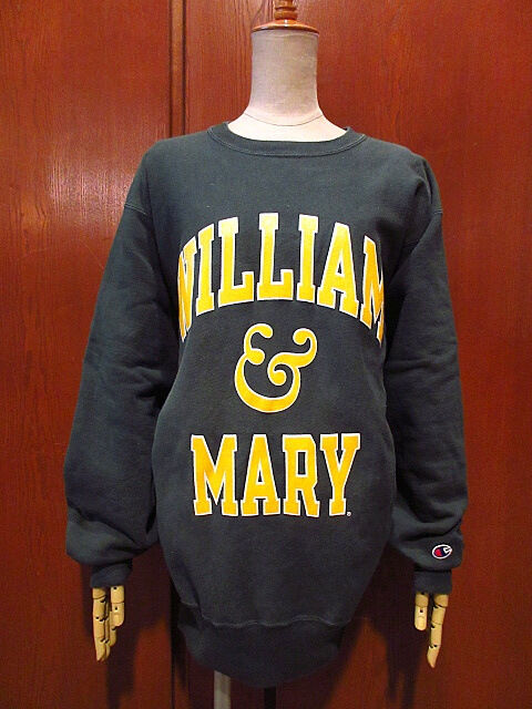 ビンテージ○Champion WILLIAM & MARYリバースウィーブスウェット深緑 