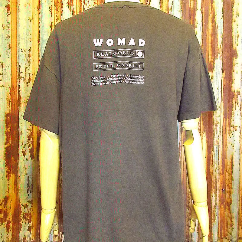 ビンテージ90's○Peter Gabriel WOMADツアーTシャツ黒○240723k2- ビンテージ90's○Peter Gabriel WOMADツアーTシャツ黒○240723k2-