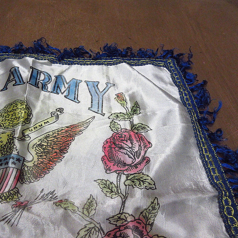 ビンテージ40's50's○U.S.ARMYスーベニアピローケース○210318n1-otcl
