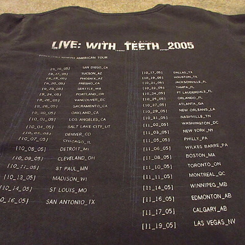 2000's Nine Inch Nails WITH TEETH 2005年ツアーTシャツs